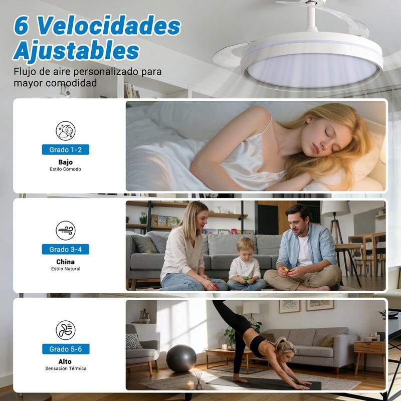6 velocidades ajustables